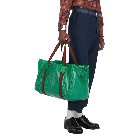 Gucci Unisex GG Crystal Canvas Large Duffel Bag - Picture 10 of 10